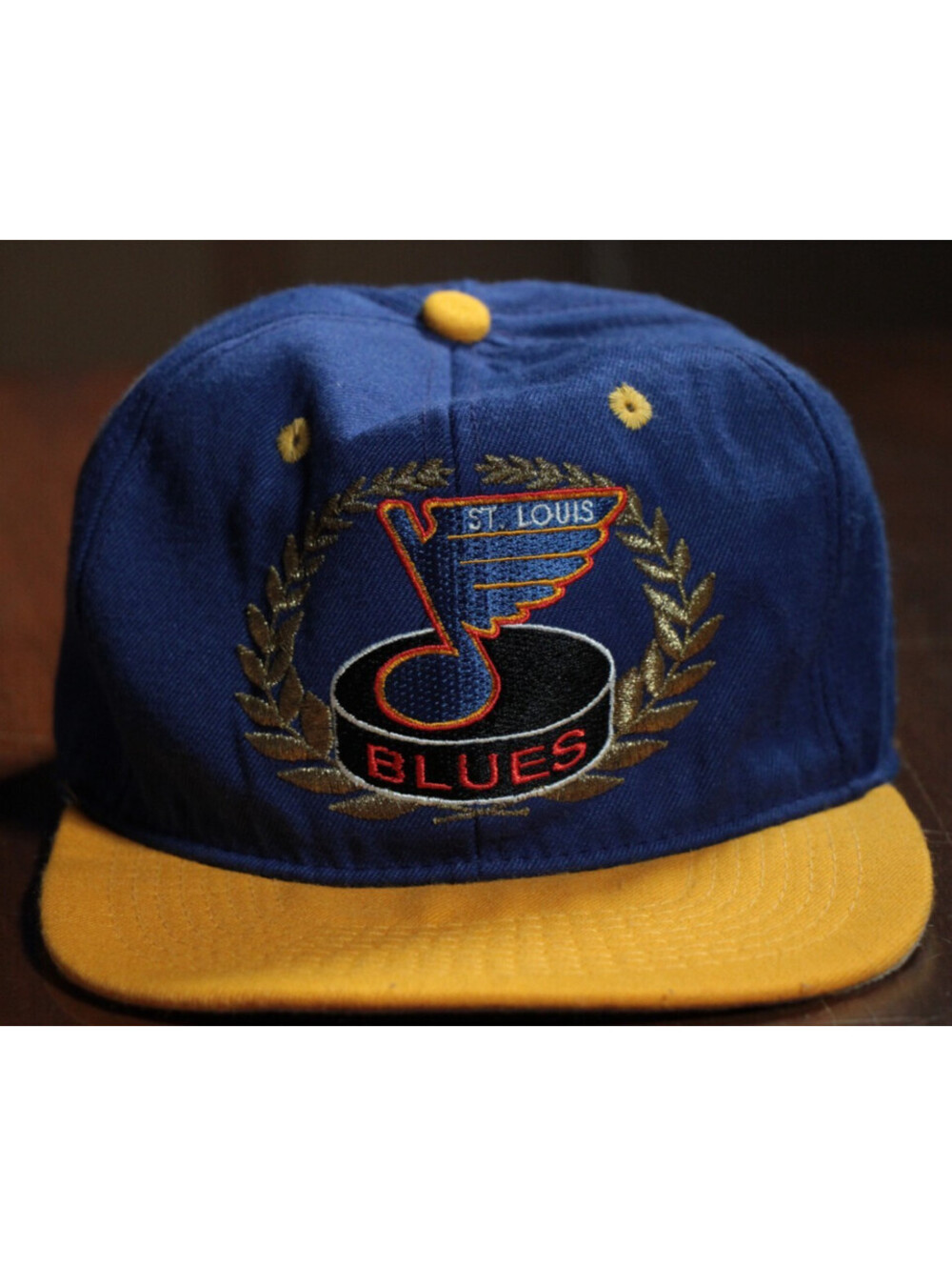Vintage 90s St. Louis Blues Hat Cap Amarel #1 NHL Hockey